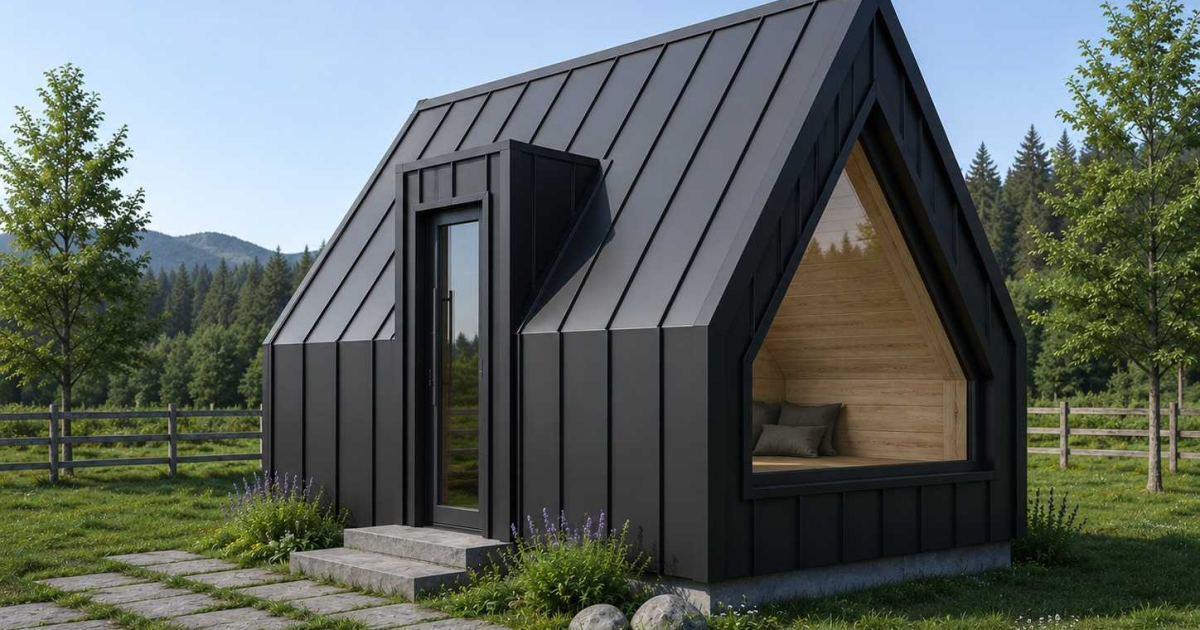 Compact A-frame tiny house makes room for a few home comforts