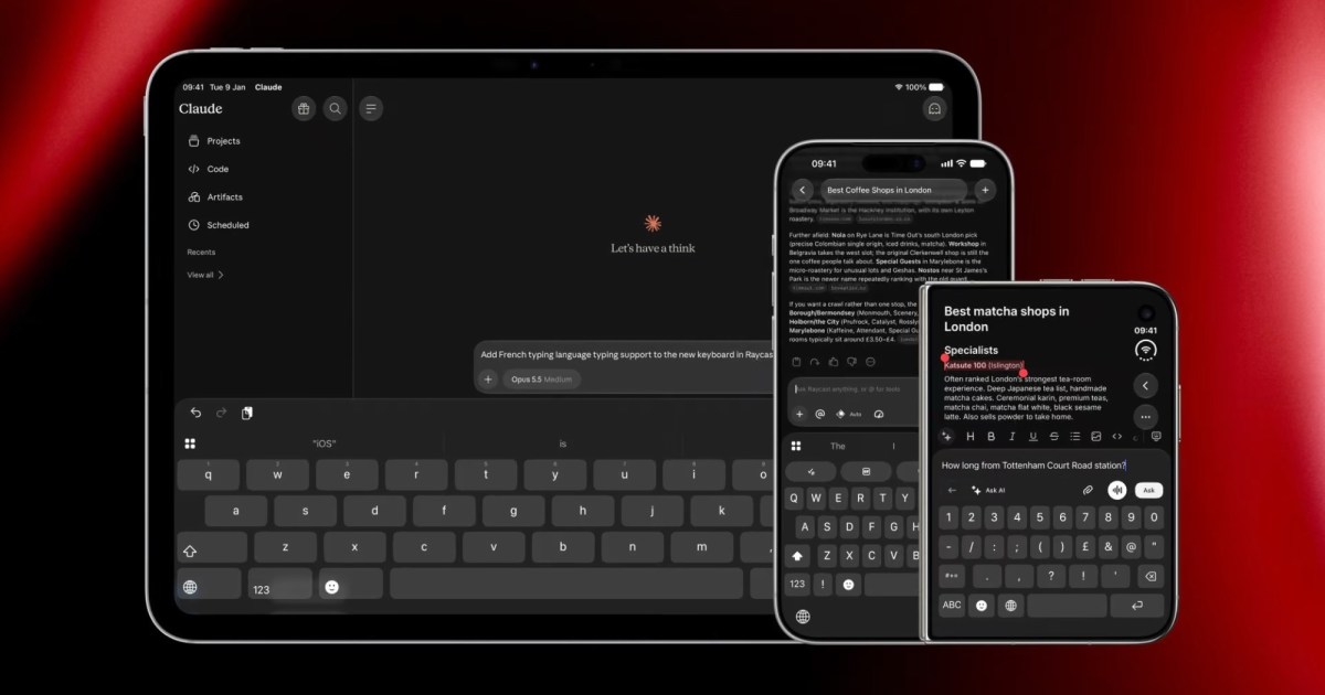 Raycast’s new iOS keyboard app lets you dictate, swipe type and use AI commands without switching apps